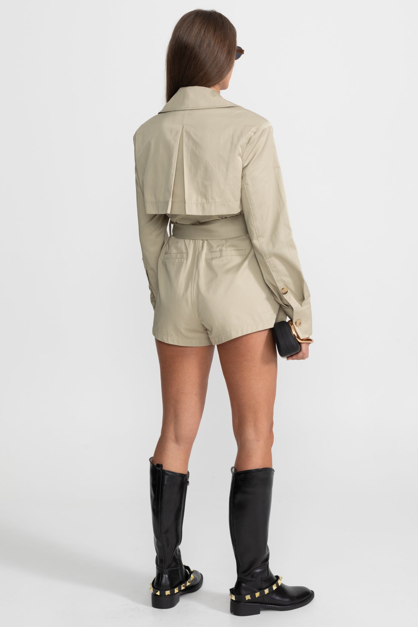 Belted Trench Jumpsuit - Kemerli Trençkot Tulum – Bej